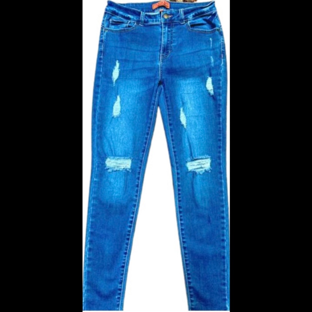 Ripped/Distressed Wax Jeans